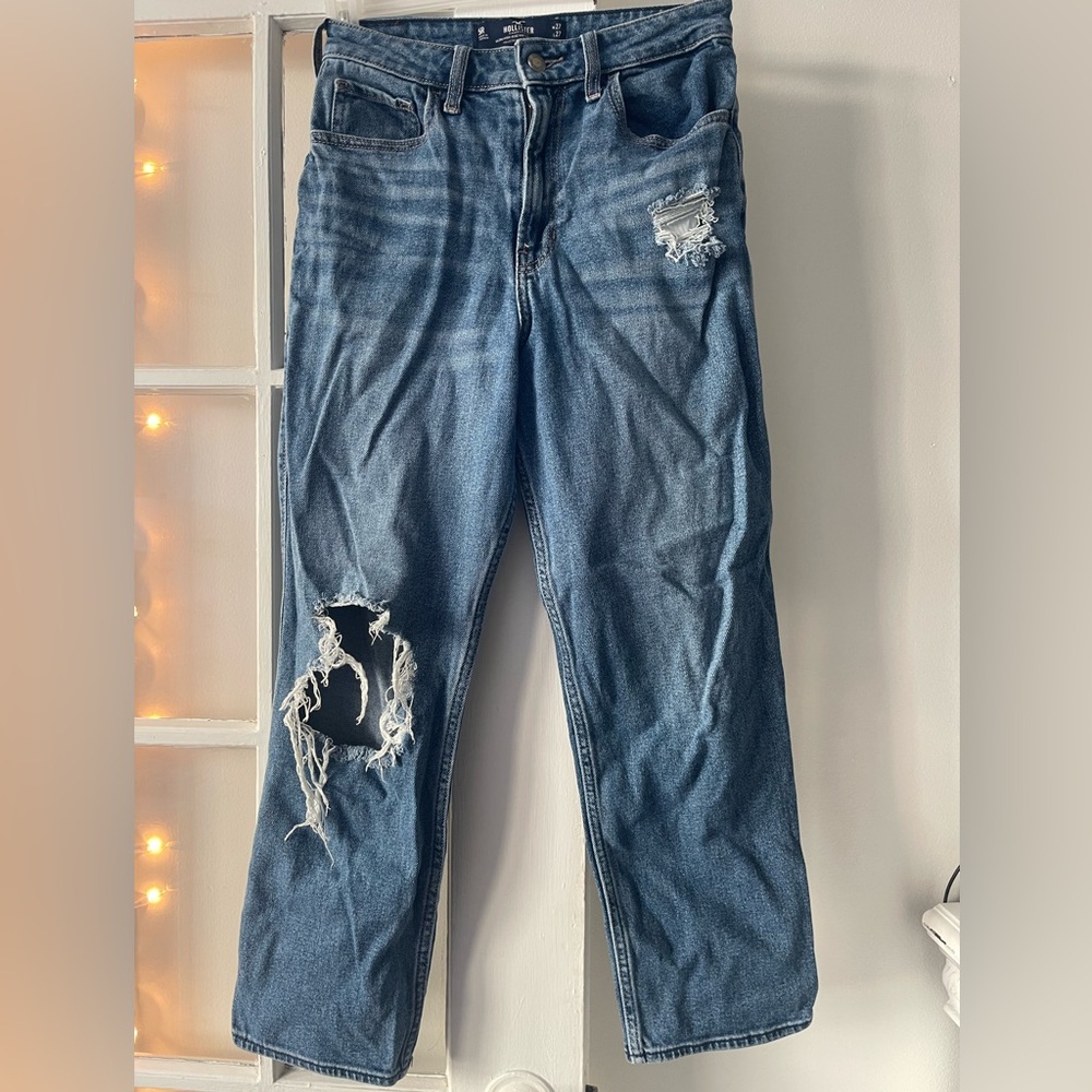 Hollister Ultra High-Rise Vintage Straight Jeans - Blue
